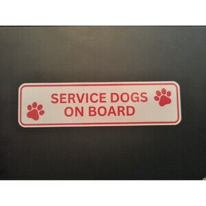 Service Dogs On Board Sticker Decal Vinyl Waterproof (2 Pack)